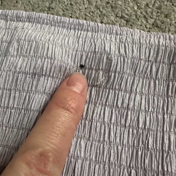 Madewell Shirred Crewneck Crop Top in Dusty Lavender Size XS - Picture 7 of 8